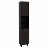 79" Modern Black Pantry Cabinet with Five Shelves - Homeroots