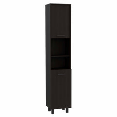 79" Modern Black Pantry Cabinet with Five Shelves - Homeroots