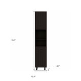 79" Modern Black Pantry Cabinet with Five Shelves - Homeroots - Flyclothing LLC
