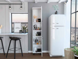 78" Modern White Pantry Cabinet with Five Shelves - Homeroots - Flyclothing LLC