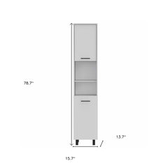 78" Modern White Pantry Cabinet with Five Shelves - Homeroots