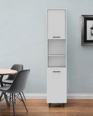 78" Modern White Pantry Cabinet with Five Shelves - Homeroots
