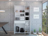 67" White Pantry Cabinet with Five Storage Shelves - Homeroots - Flyclothing LLC