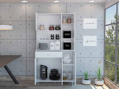 67" White Pantry Cabinet with Five Storage Shelves - Homeroots