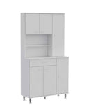 67" White Pantry Cabinet with Five Storage Shelves - Homeroots