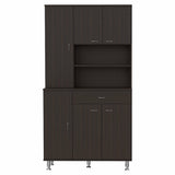 67" Modern Black Pantry Cabinet with Five Shelves - Homeroots - Flyclothing LLC