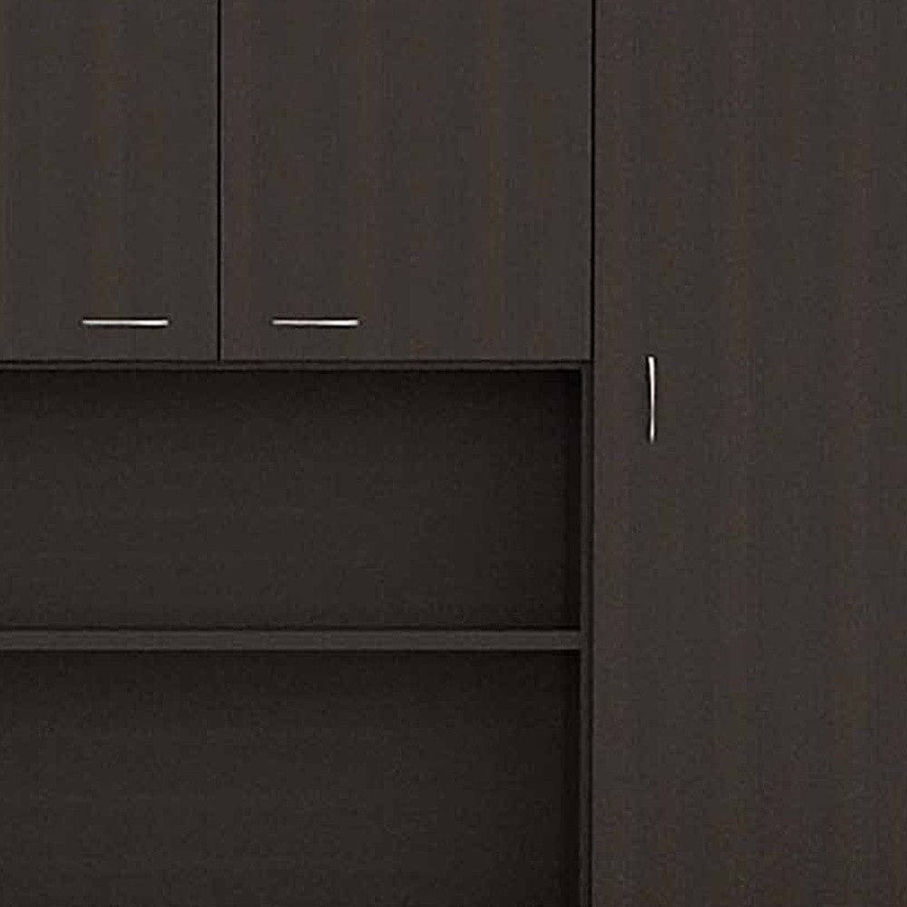 67" Modern Black Pantry Cabinet with Five Shelves - Homeroots - Flyclothing LLC