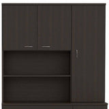 67" Modern Black Pantry Cabinet with Five Shelves - Homeroots