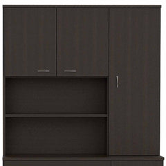 67" Modern Black Pantry Cabinet with Five Shelves - Homeroots