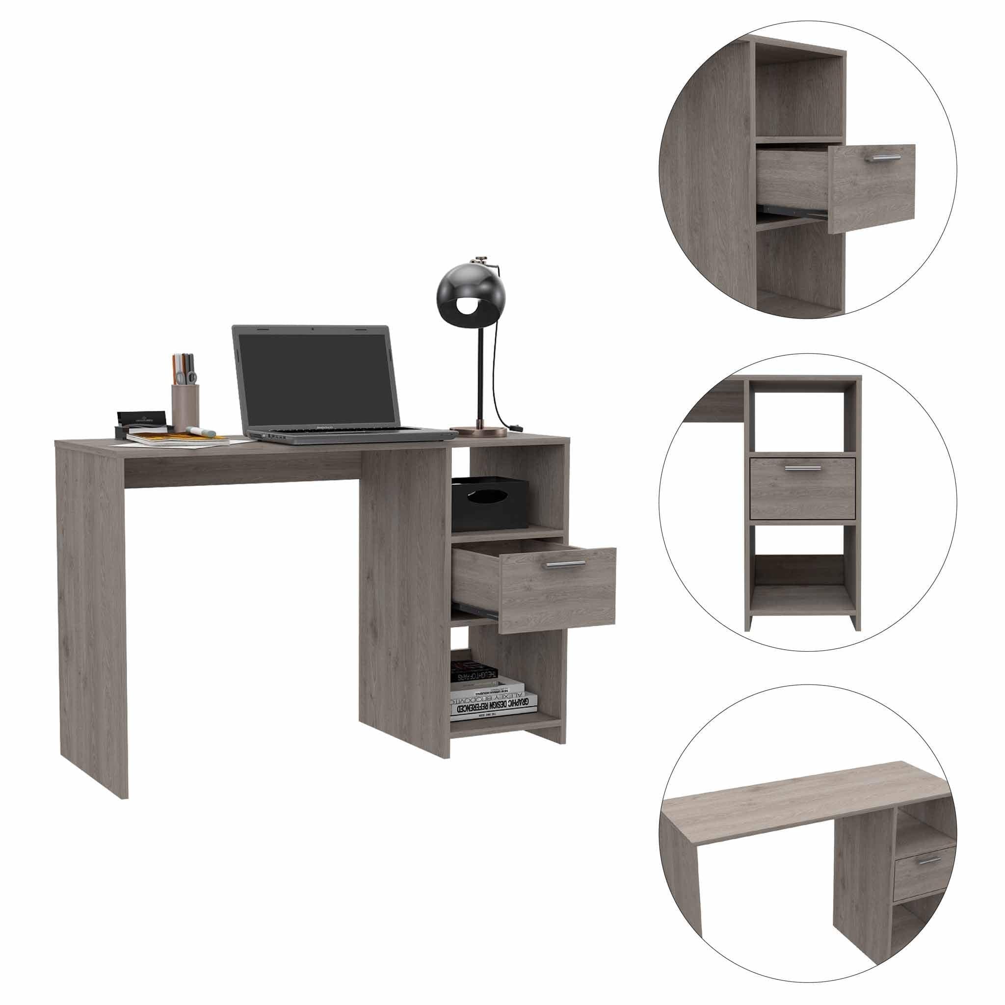 43" Light Gray Computer Desk - Homeroots