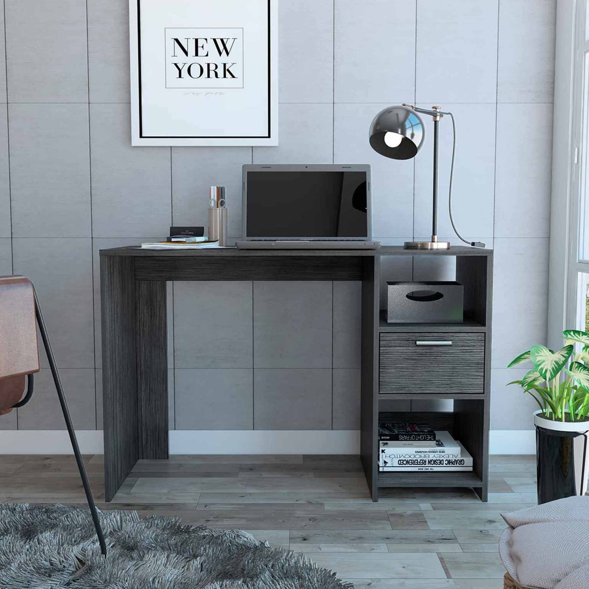 43" Gray Computer Desk - Homeroots