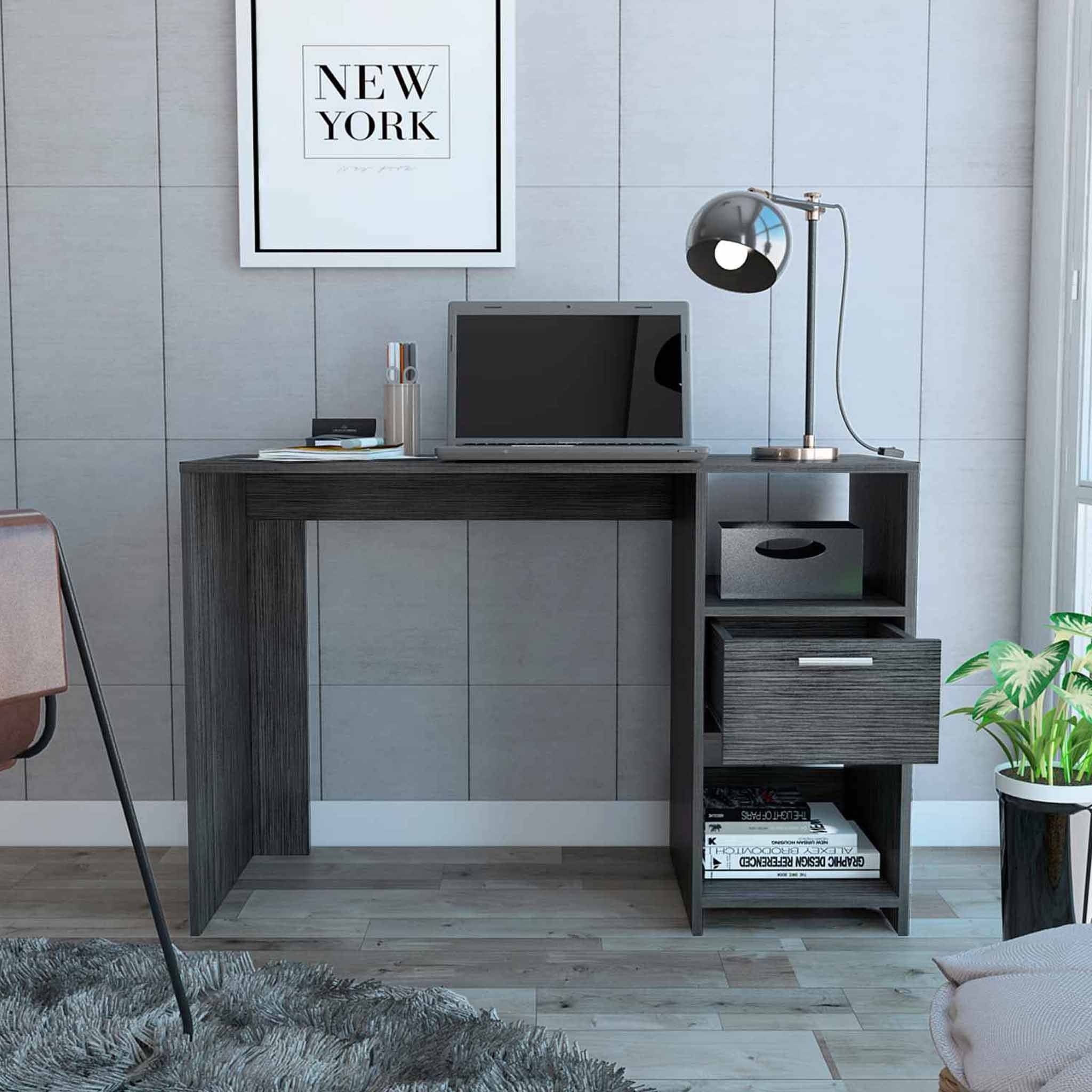 43" Gray Computer Desk - Homeroots