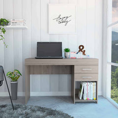 47" Light Gray Computer Desk With Two Drawers - Homeroots