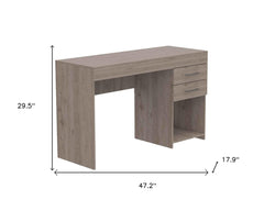 47" Light Gray Computer Desk With Two Drawers - Homeroots