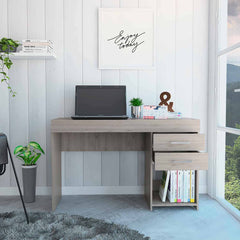 47" Light Gray Computer Desk With Two Drawers - Homeroots