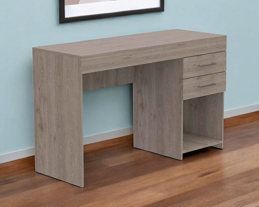 47" Light Gray Computer Desk With Two Drawers - Homeroots