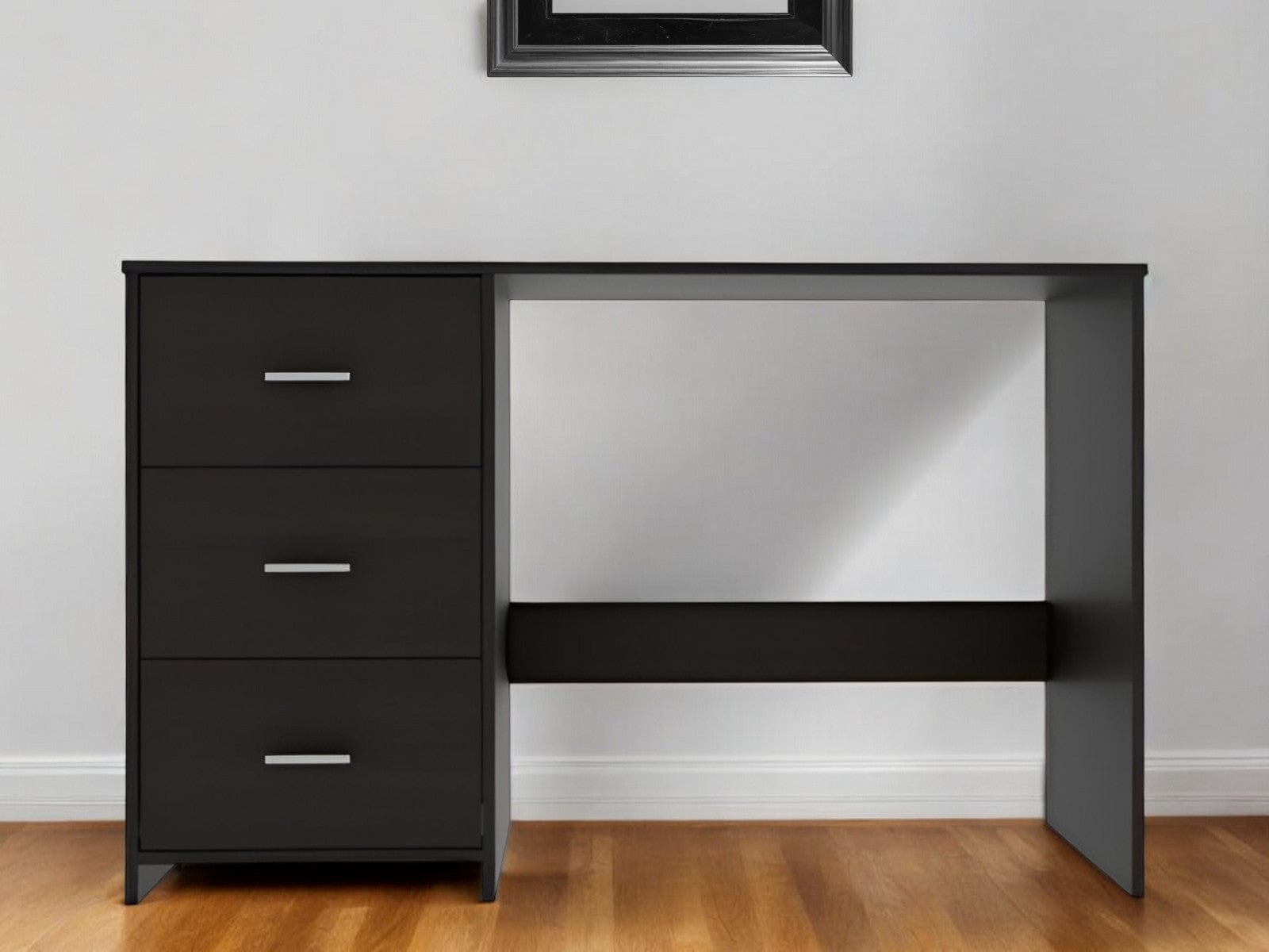 48" Black Computer Desk With Three Drawers - Homeroots - Flyclothing LLC