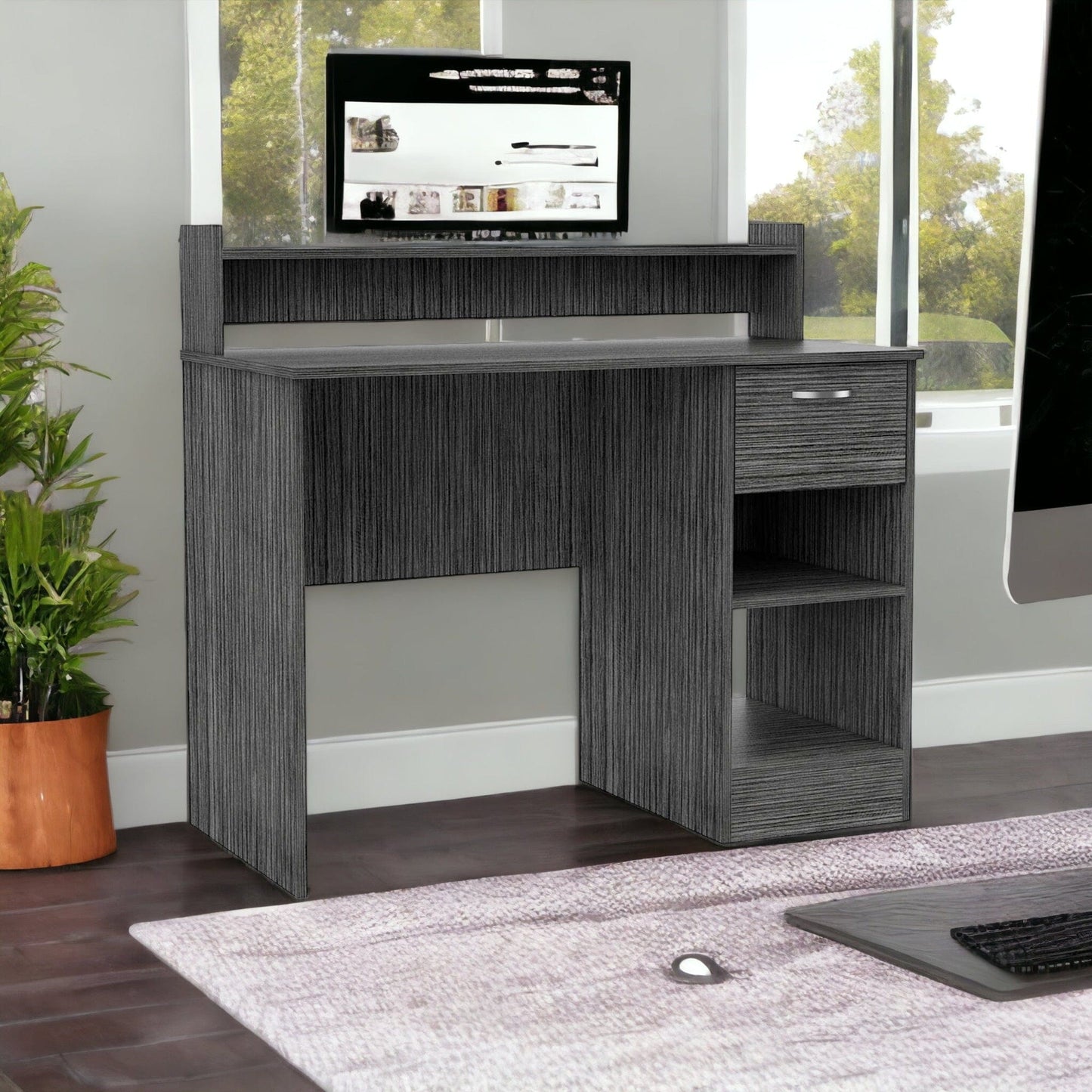 40" Brown Computer Desk - Homeroots - Flyclothing LLC