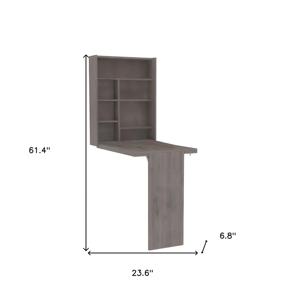 24" Light Gray Floating Desk - Homeroots - Flyclothing LLC