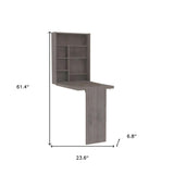 24" Light Gray Floating Desk - Homeroots - Flyclothing LLC