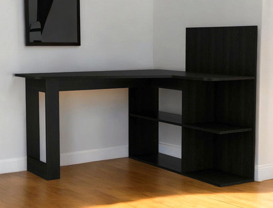 47" Black L Shape Computer Desk - Homeroots