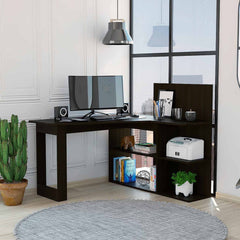 47" Black L Shape Computer Desk - Homeroots