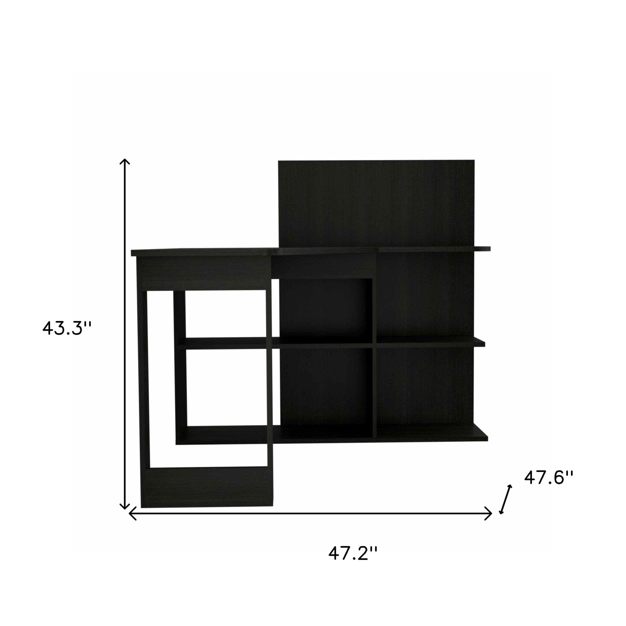 47" Black L Shape Computer Desk - Homeroots