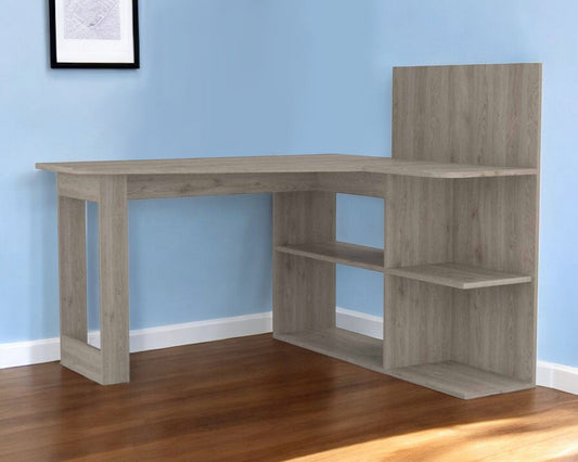 47" Light Gray L Shape Computer Desk - Homeroots