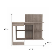 47" Light Gray L Shape Computer Desk - Homeroots