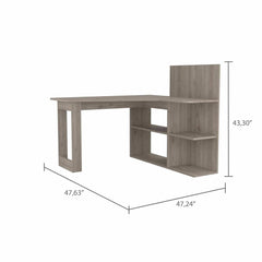47" Light Gray L Shape Computer Desk - Homeroots