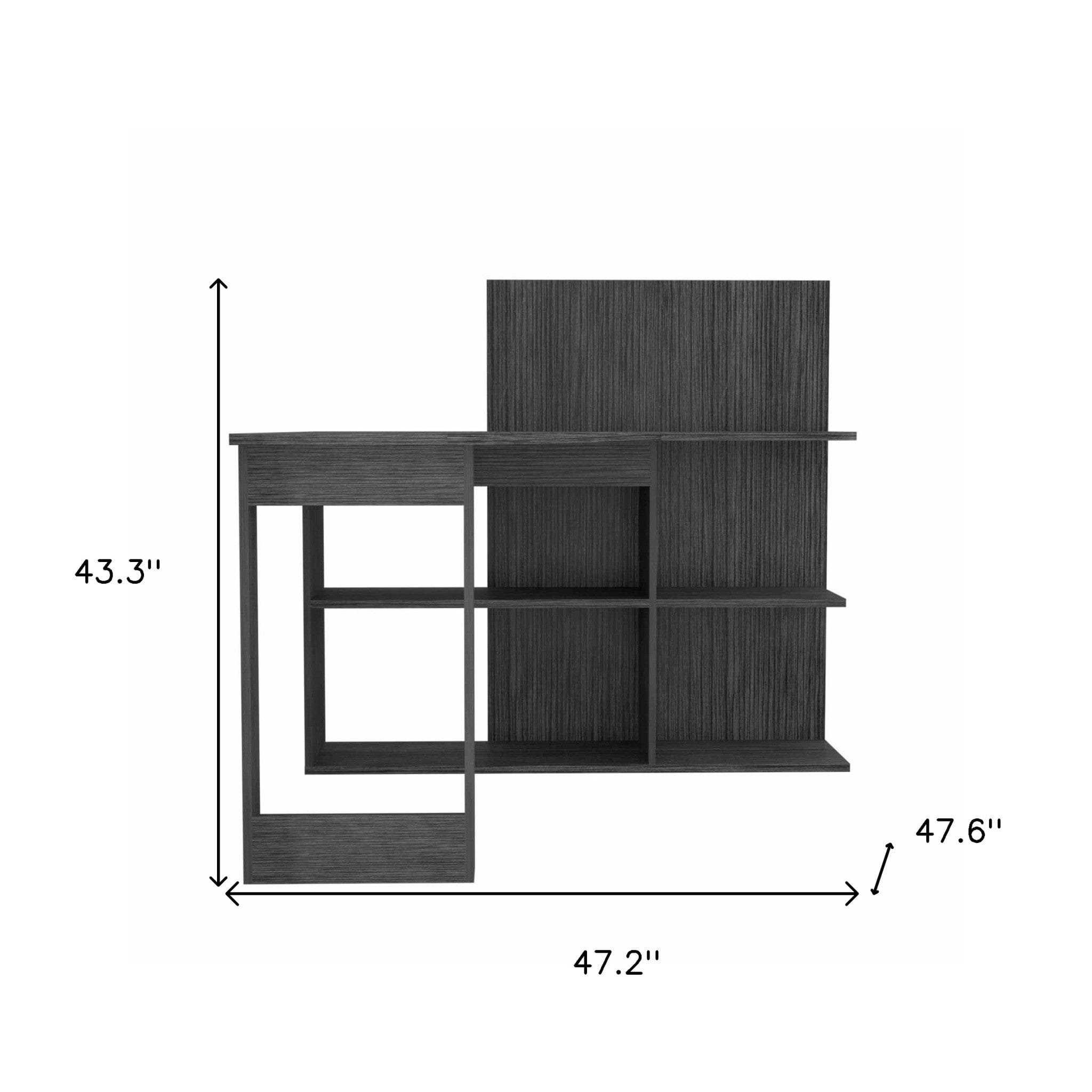 47" Gray L Shape Computer Desk - Homeroots
