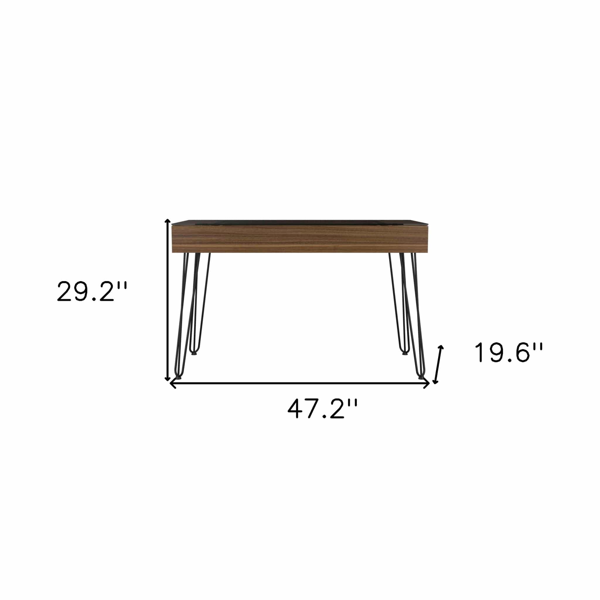 47" Brown and Black Computer Desk - Homeroots - Flyclothing LLC