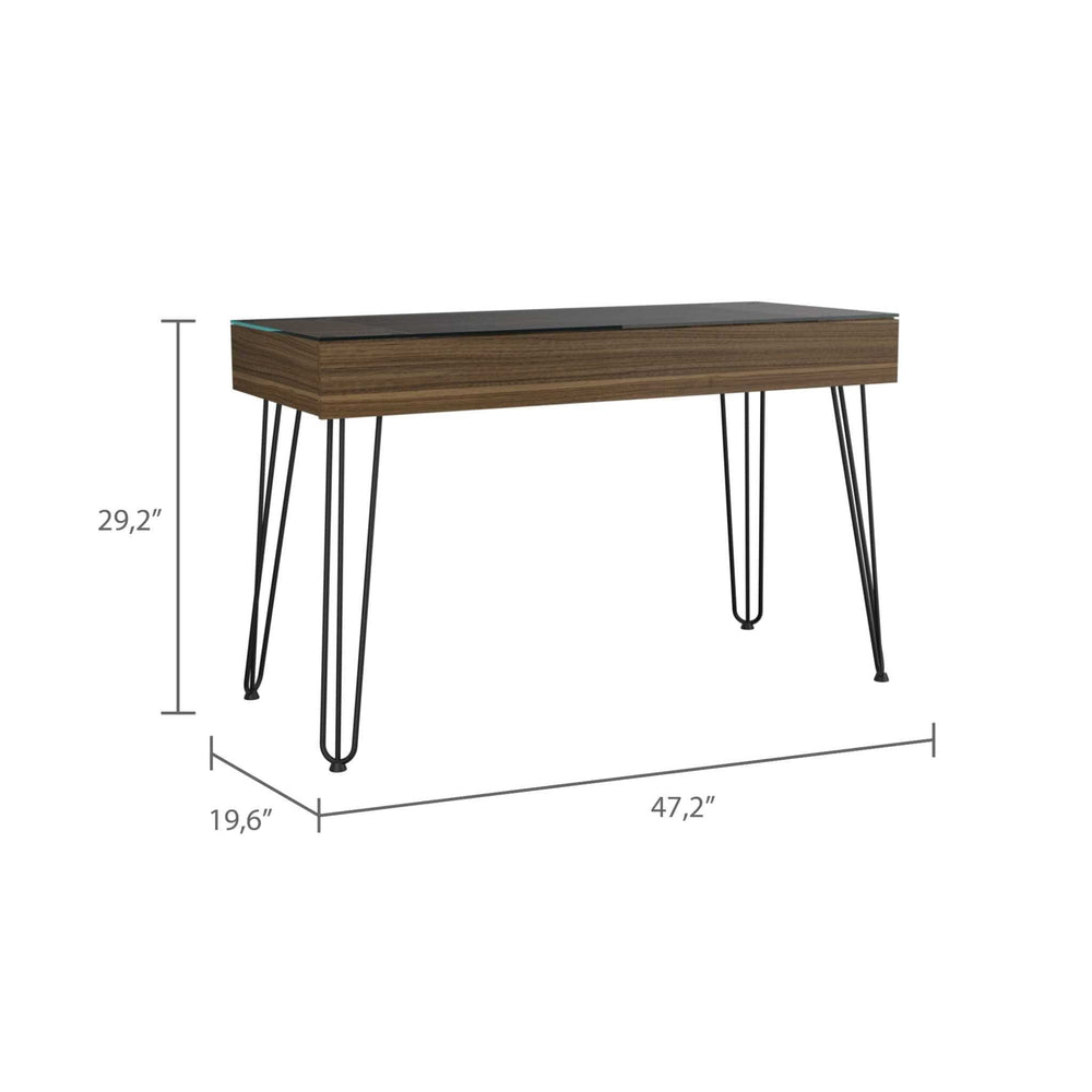 47" Brown and Black Computer Desk - Homeroots - Flyclothing LLC