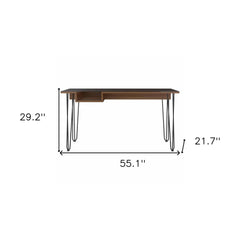 55" Brown and Black Computer Desk - Homeroots