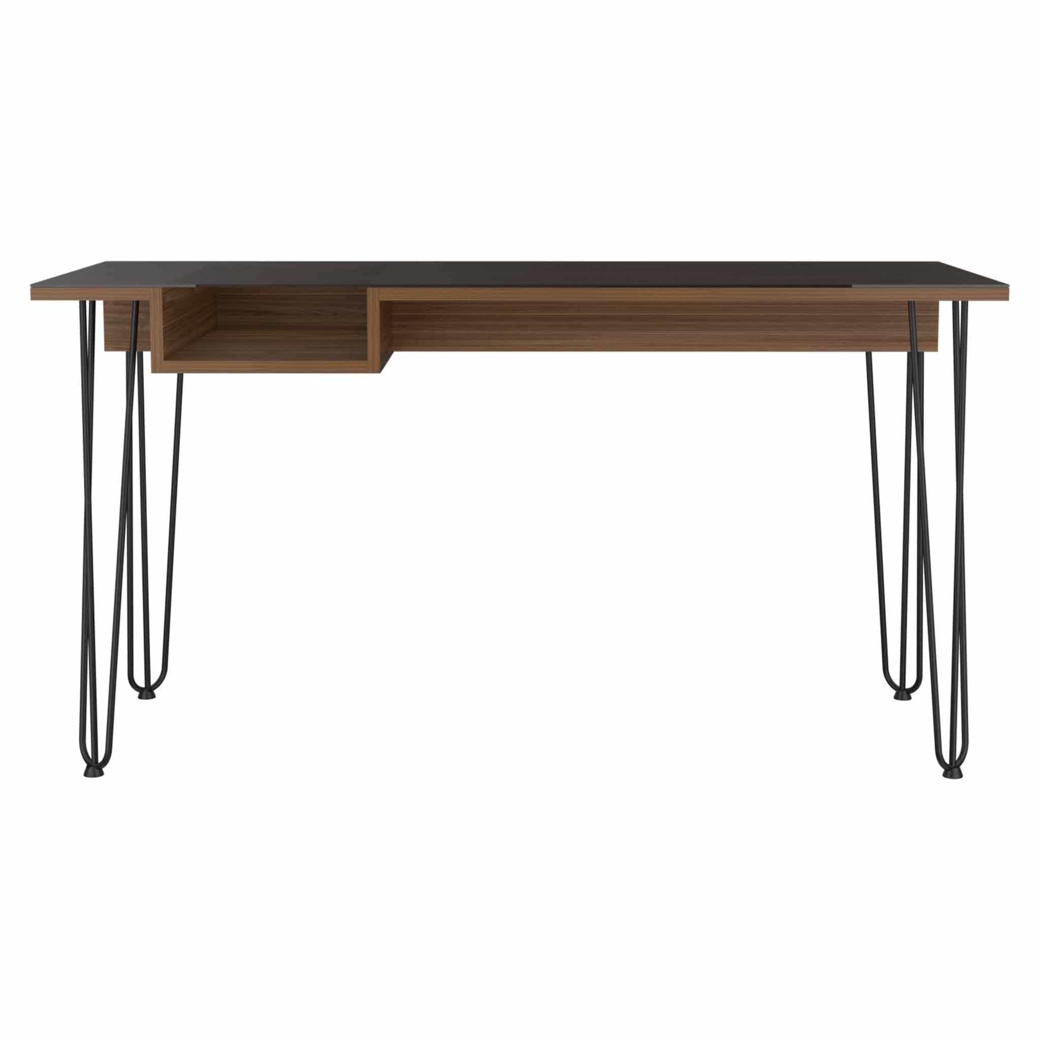 55" Brown and Black Computer Desk - Homeroots
