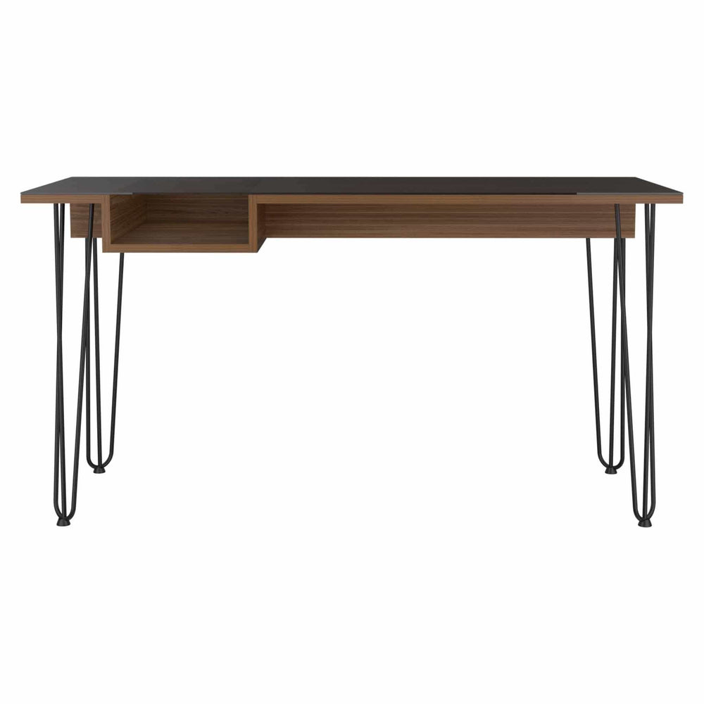 55" Brown and Black Computer Desk - Homeroots - Flyclothing LLC