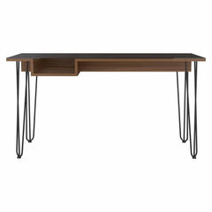 55" Brown and Black Computer Desk - Homeroots