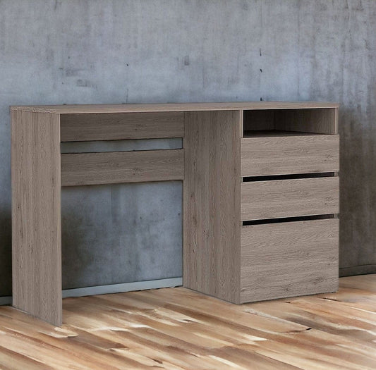 47" Light Gray Computer Desk With Three Drawers - Homeroots