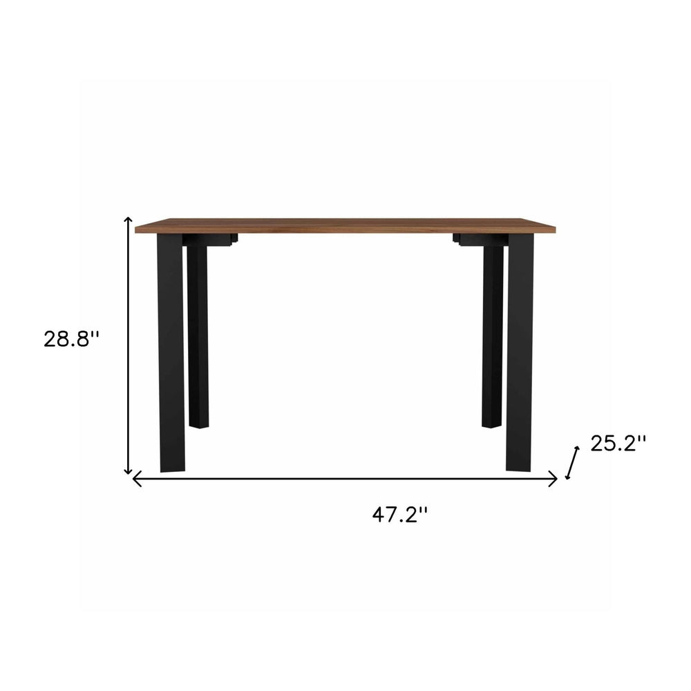 47" Brown and Black Computer Desk - Homeroots - Flyclothing LLC