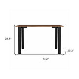 47" Brown and Black Computer Desk - Homeroots - Flyclothing LLC