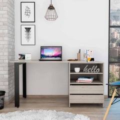 58" Light Gray Computer Desk - Homeroots