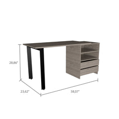 58" Light Gray Computer Desk - Homeroots