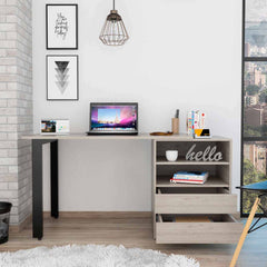 58" Light Gray Computer Desk - Homeroots
