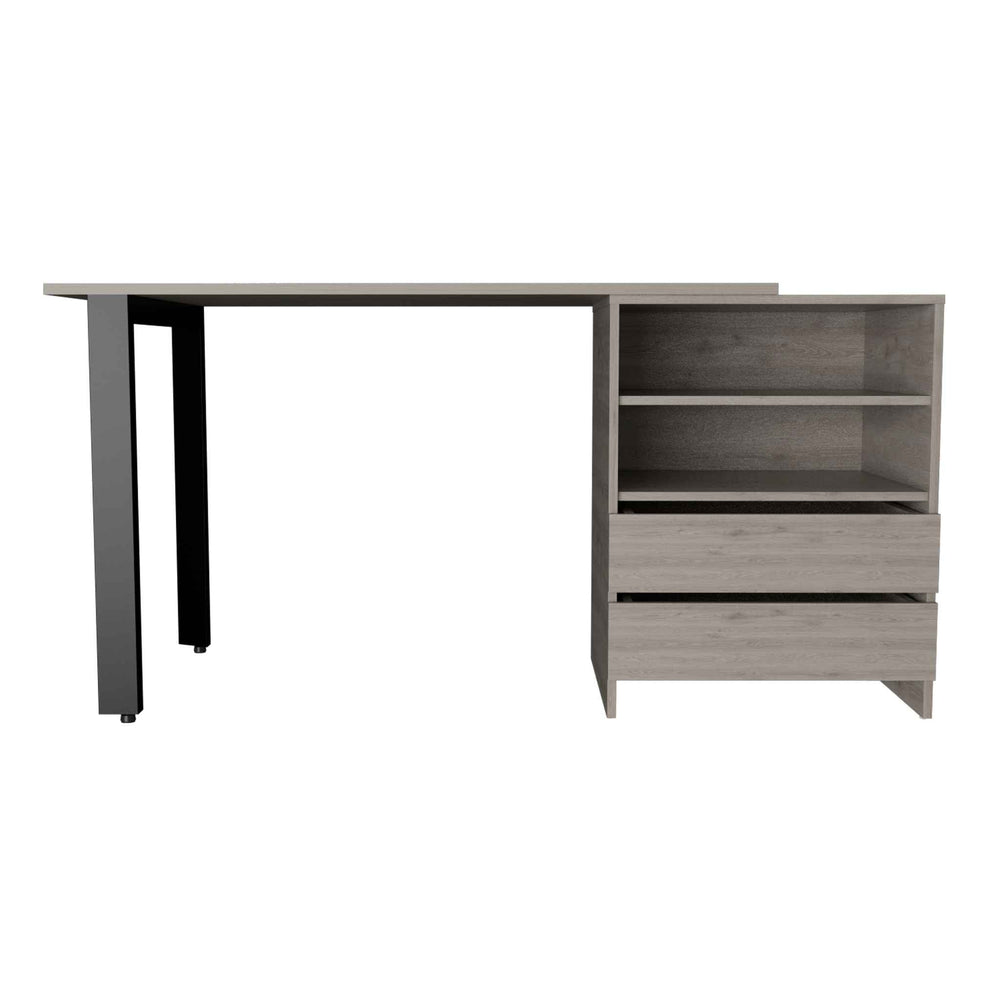 58" Light Gray Computer Desk - Homeroots - Flyclothing LLC