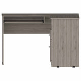 41" Light Gray L Shape Computer Desk With Two Drawers - Homeroots - Flyclothing LLC