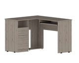 41" Light Gray L Shape Computer Desk With Two Drawers - Homeroots