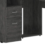 41" Gray L Shape Computer Desk With Two Drawers - Homeroots - Flyclothing LLC