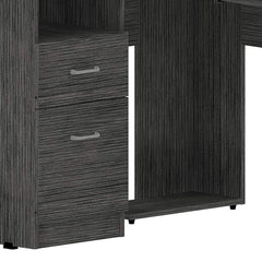 41" Gray L Shape Computer Desk With Two Drawers - Homeroots