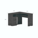 41" Gray L Shape Computer Desk With Two Drawers - Homeroots - Flyclothing LLC