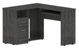 41" Gray L Shape Computer Desk With Two Drawers - Homeroots